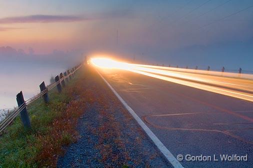Dawn Headlights_22678.jpg - Photographed along the Rideau Canal Waterway near Smiths Falls, Ontario, Canada.